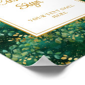 Luxe Hunter Groen Goud Eucalyptus Custom Sign Poster (Hoek)