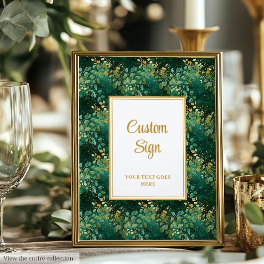 Luxe Hunter Groen Goud Eucalyptus Custom Sign Poster