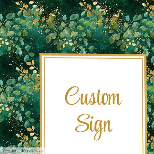 Luxe Hunter Groen Goud Eucalyptus Custom Sign Poster