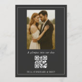 Luxe Huwelijks Script Foto QR Code  Kaart (Achterkant)