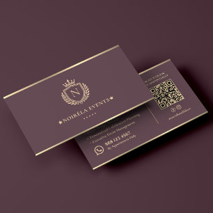Luxe Huwelijksplanner Consultant Stof Wijn Crest Visitekaartje