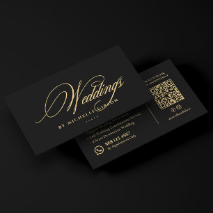 Luxe Huwelijksplanner Decorateur Elegante Zwart Visitekaartje