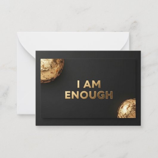 Luxe "I AM ENOUGH" Affirmation Card Notitiekaartje (Voorkant)