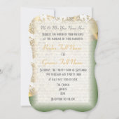 Luxe Ierse groene en goudvochtige bruiloft Kaart (Voorkant)