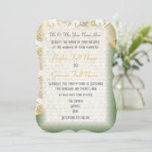 Luxe Ierse groene en goudvochtige bruiloft Kaart (Staand voorkant)