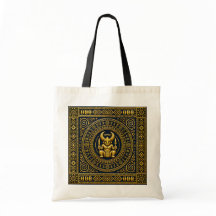 Luxe Igbo Ikenga Indigo & Goud Culturele Tote Tas
