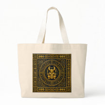 Luxe Igbo Ikenga Indigo & Goud Culturele Tote Tas