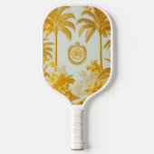 Luxe Imperial Monogrammed Gouden Palm Tree Pickleball Paddle (Voorkant)