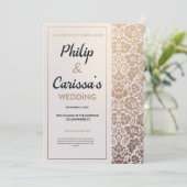 Luxe in Golden Blossoms Weeding Kaart (Staand voorkant)