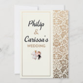 Luxe in Golden Blossoms Weeding Kaart (Achterkant)