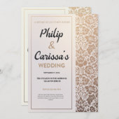 Luxe in Golden Blossoms Weeding Kaart (Voorkant / Achterkant)