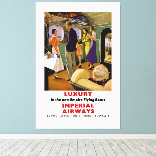 Luxe in New Empire Flying Boats Canvas Afdruk (Insitu (Houten vloer))