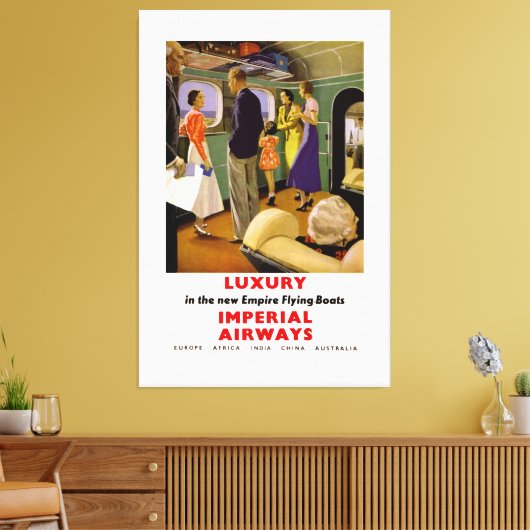 Luxe in New Empire Flying Boats Canvas Afdruk (Insitu (Woonkamer))