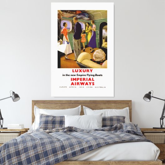 Luxe in New Empire Flying Boats Canvas Afdruk (Insitu (Slaapkamer))