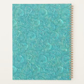 Luxe in reliëf gemaakte Blauwgroen bloemenwijnstok Planner (Achterkant)