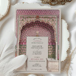 Luxe Indiaas geïnspireerde bruiloft Peacock Arch M Kaart<br><div class="desc">Deze prachtige huwelijksuitnodiging is voorzien van een prachtig Indiaas geïnspireerd ontwerp, met de ingewikkelde Pauw Poort van het stadspaleis van Jaipur. Het levendige en rijk gedetailleerde kunstwerk omvat weelderige bloempatronen, elegante gouden deuren en een betoverende boog versierd met pauwenveren motieven. De combinatie van traditionele Indiase architectuur met geavanceerde typografie creëer...</div>
