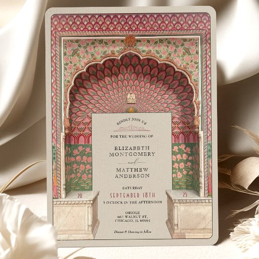 Luxe Indiaas geïnspireerde bruiloft Peacock Arch M Kaart