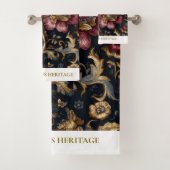 Luxe Indiase Bloem Bad Handdoek Set Vintage Royal (Insitu)