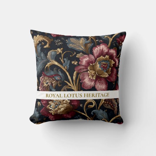 Luxe Indiase Bloem Kussen Vintage Koninklijk (Voorkant)
