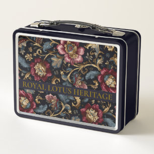 Luxe Indiase Bloem Metalen Lunchbox Vintage Konink