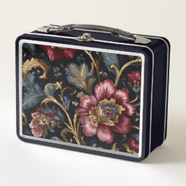 Luxe Indiase Bloem Metalen Lunchbox Vintage Konink