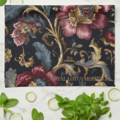Luxe Indiase Bloem Vintage Koninklijk Theedoek (Gevouwen)