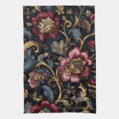 Luxe Indiase Bloem Vintage Koninklijk Theedoek (Verticaal)