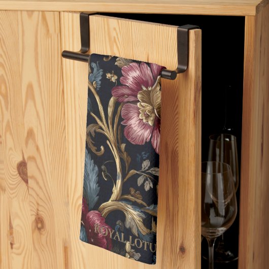 Luxe Indiase Bloem Vintage Koninklijk Theedoek (Derde Gevouwen)