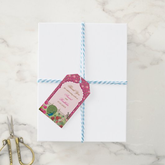 Luxe Indiase bruiloft cadeau Labels, dank u label Cadeaulabel (Met Touw)