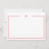 Luxe Initiaal Personal Stationery Coral Notitiekaartje (Voorkant)