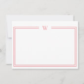 Luxe Initiaal Personal Stationery Coral Notitiekaartje (Voorkant)