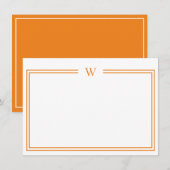 Luxe Initiaal Personal Stationery Yellow Notitiekaartje (Voorkant / Achterkant)