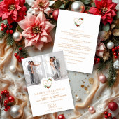 Luxe Initialen Floral Kerstmis Hart 2 Foto's Save The Date