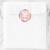 Luxe inkt en glitter op goud dank u Logo Ronde Sticker (Tas)