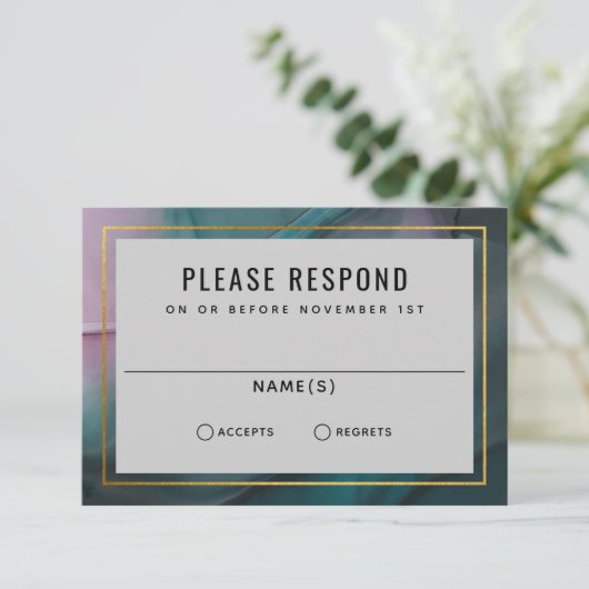 Luxe inktwasbeenderen die RSVP binden (Staand voorkant)