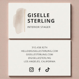 Luxe interieur stage Neutral Beige Waterverf Visitekaartje