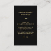 Luxe interieurontwerper Zwart Goud Visitekaartje (Achterkant)
