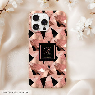 Luxe iPhone 14 Hoesje Roze Goud Zwart Trendy