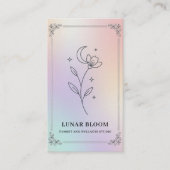 Luxe Iridescente Holografische Bloem QR-code Visitekaartje (Voorkant)