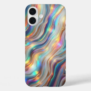 Luxe Iridiscerende Regenboog Agate Telefoonhoes -  iPhone 16 Plus Hoesje