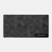 Luxe Iriserend zwart patroon wit sprankelt Bureaumat (Voorkant)