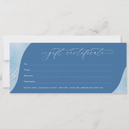 Luxe iriserende blauwe gradiënt cadeaubon