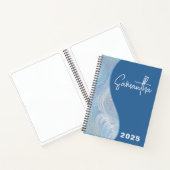 Luxe iriserende blauwe verloop spiraalnotitieboek notitieboek (Binnen)