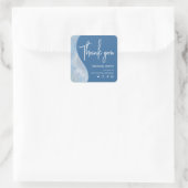 Luxe iriserende blauwe verloopsticker vierkante sticker (Tas)