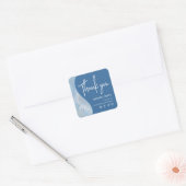 Luxe iriserende blauwe verloopsticker vierkante sticker (Envelop)