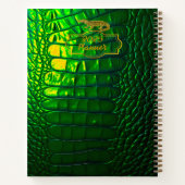 Luxe iriserende groene faux krokodil notitieboek (Achterkant)