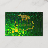 Luxe iriserende groene faux krokodil skin bus visitekaartje (Voorkant)