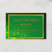 Luxe iriserende groene faux krokodil skin bus visitekaartje (Achterkant)