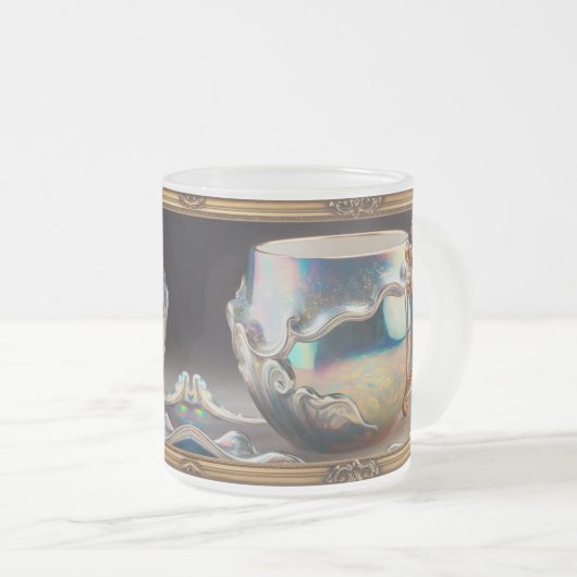 Luxe iriserende opaalachtige Mok binnen de Mok (Voorkant rechts)