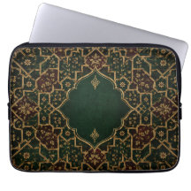 Luxe islamitische Arabesk Laptophoes | Smaragd &